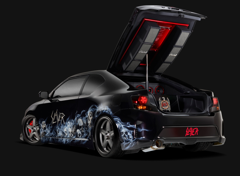 Illustration for article titled This Sick Slayer-Themed Scion tC Is Easily The Metalest Scion Ever